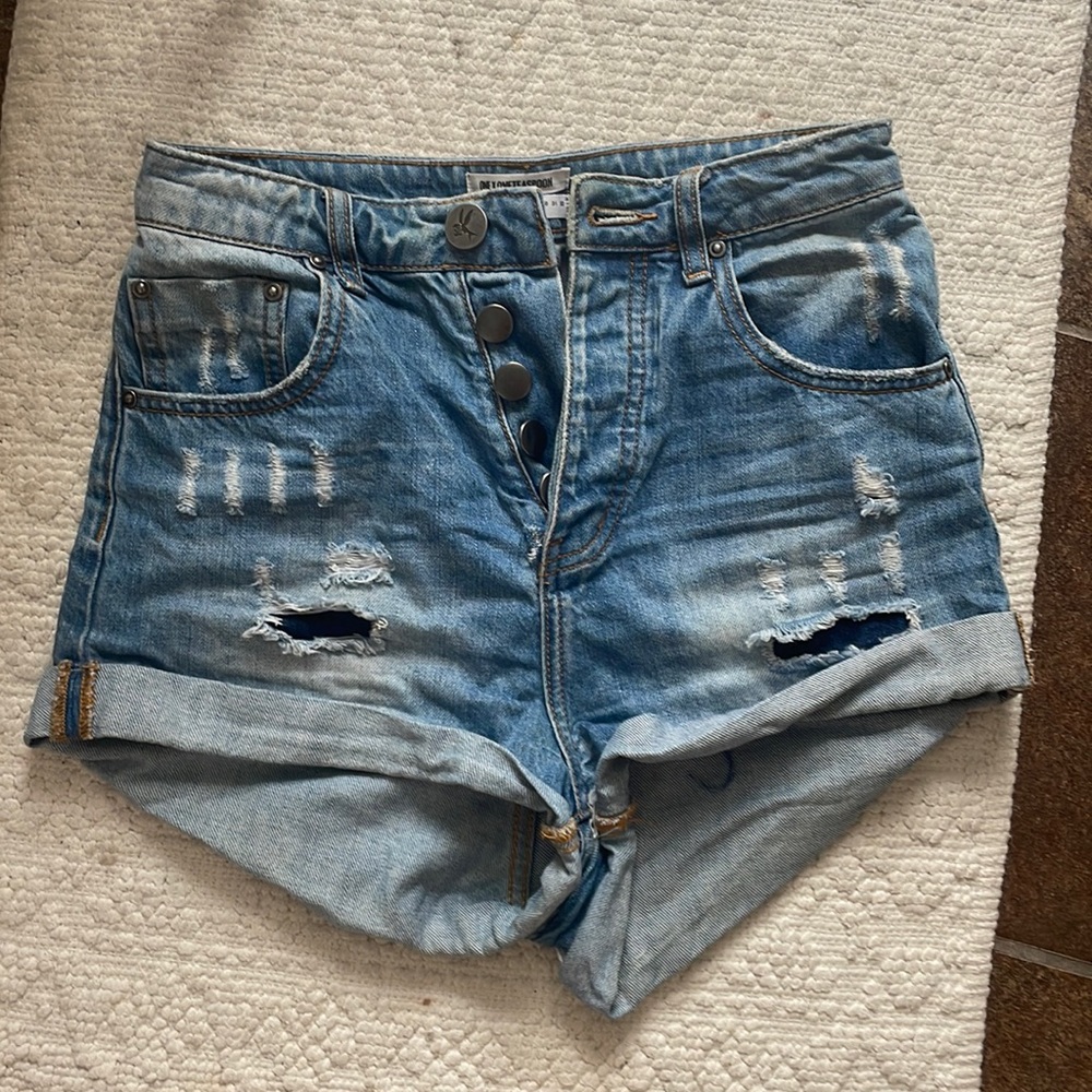 One Teaspoon High Waisted Denim Shorts